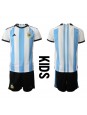 Argentina Domácí dres pro děti MS 2022 Krátký Rukáv (+ trenýrky)